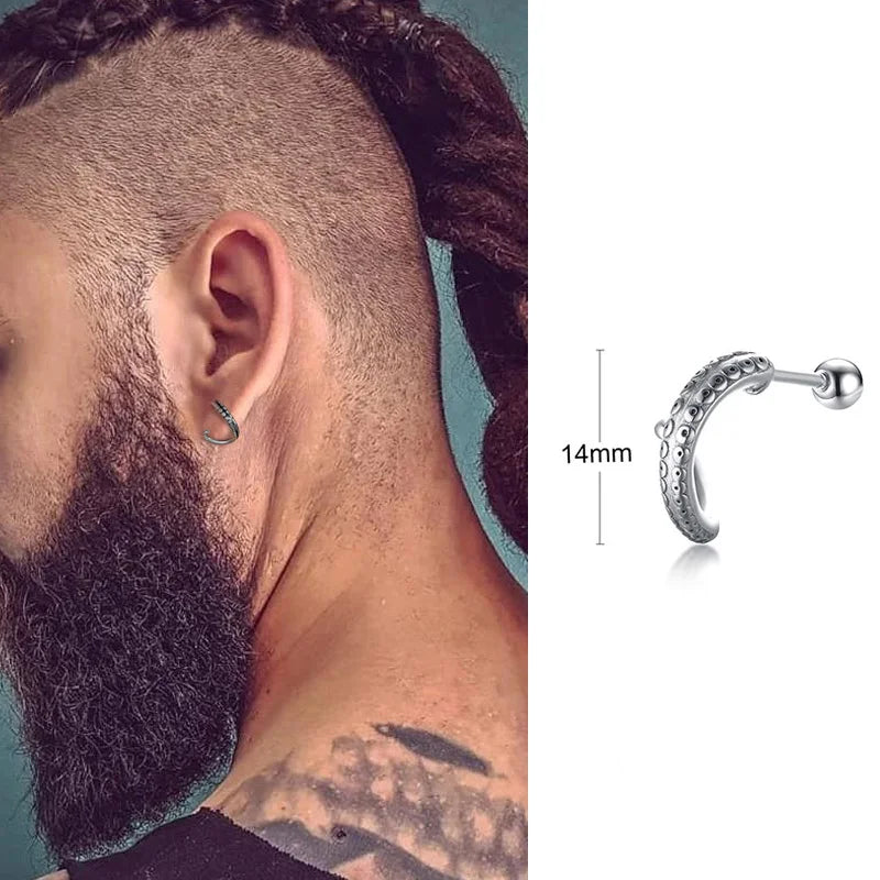 Silver Paperclip Hoop Earrings — Stainless Steel