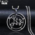 Demon Silver Pendant Seal Satan Balam Colar N7012s03