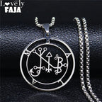 Demon Silver Pendant Seal Satan Balam Colar N7012s03