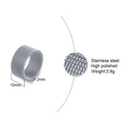 Mesh Flat Chain Band Ring — Stainless Steel