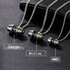 Barbell Fitness Pendant Necklace — Stainless Steel