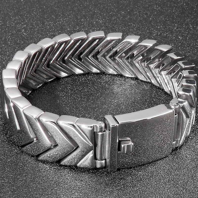 Punk Snake Bone Style Bracelet Men Heavy Quality Polished Stainless Steel Men's Bracelets & Bangles 2021 Birthday Gifts