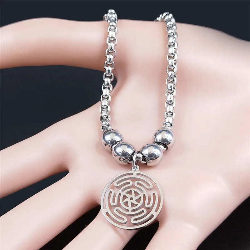 Steel Bracelet Hekate Wheel Strophalos Hecate