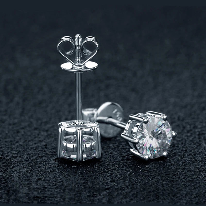 Round Martini Prong Setting Stud Earrings — Daily Wear, Two-Tone