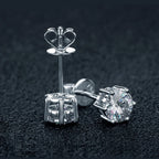 Round Martini Prong Setting Stud Earrings — Daily Wear, Two-Tone