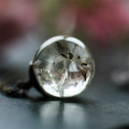 Dandelion Crystal Ball Pendant Necklace — Titanium