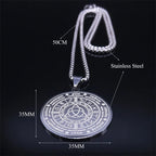 Witch Irish Knot Astrology Stainless Steel Necklace Women/Men Triquetra Pagan Wheel of the Year Necklaces Jewelry N3155S02