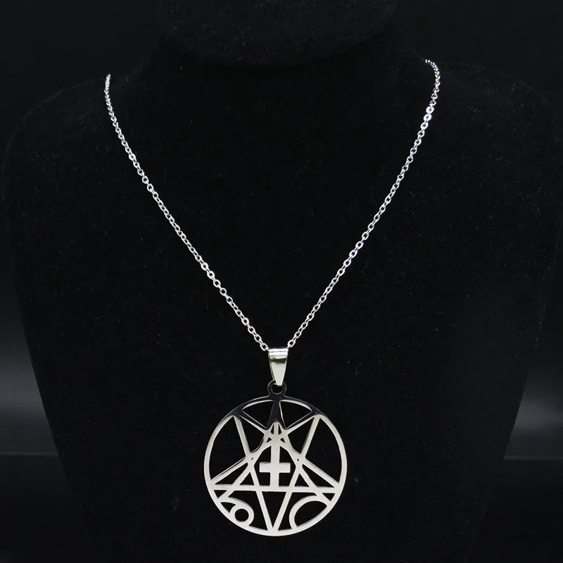Angel Band Silver Pendant Necklace — Stainless Steel