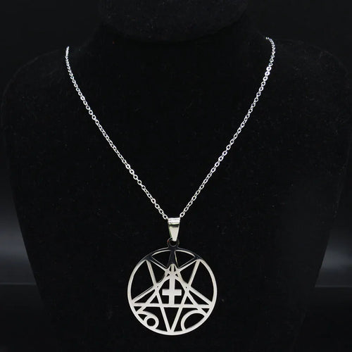 Angel Band Silver Pendant Necklace — Stainless Steel
