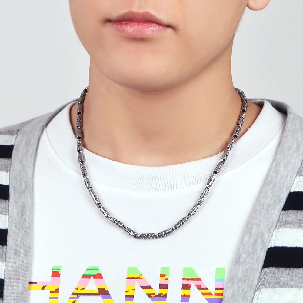 925 Sterling Silver Men's Pendant Necklace Hip-Hop Punk 24-Inch Chain Fashion Jewelry for Men And Boys Retro Thai Style