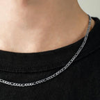 Fashion New Figaro Chain Necklace Men 3mm Stainless Steel Gold Color Long Necklace For Men Jewelry Gift Collar Hombres