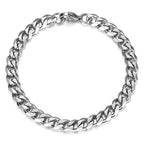 3-11MM Gold Color Stainless Steel Bracelets For Men Women Unisex Curb Cuban Link Chain Simple Wrist Jewelry Gifts