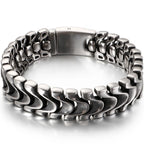 Punk Rocker Skull Bracelet For Men Cool Stainless Steel Men's Chain Bracelets Accessories Gothic Biker Jewelry Male