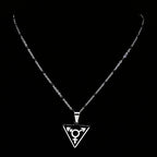 Steel Pendant Dark Enamel Transgender Symbol Triangle