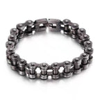 Retro Heavy Brush Stainless Steel Motorcycle Chain Bracelet 11/13MM Wide Mens Women Bike Biker Bracelets Hip-Hop Jewelry 19-23cm