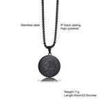 Men Necklace,Seal of the Seven Archangels Necklaces,Stainless Steel The 7 Archangels Sigil, Solomon Kabbalah Amulet Pendants