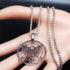 Demon Seal Silver Pendant Necklace — Stainless Steel