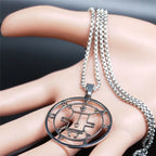 Silver Demon Seal Statement Necklace — Stainless Steel
