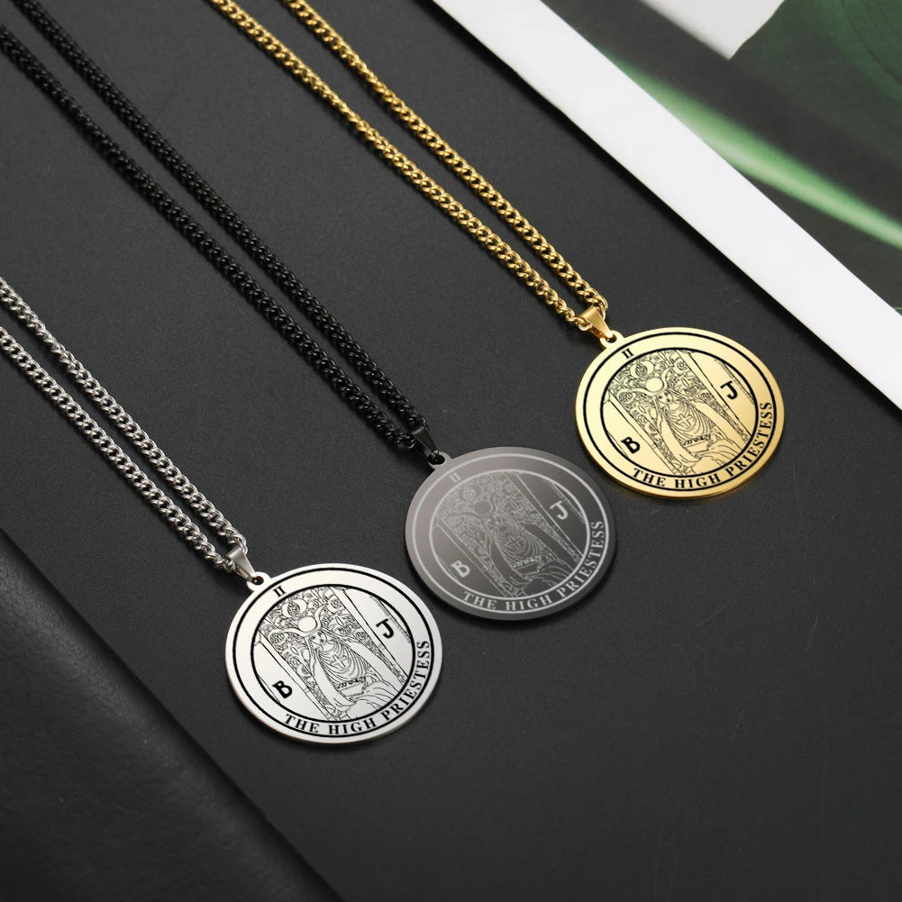 Tarot Card Pendant Necklace — Stainless Steel