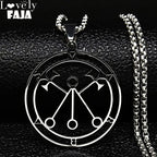 Baphomet Steel Pendant Lucifer Sigil Seal Satan