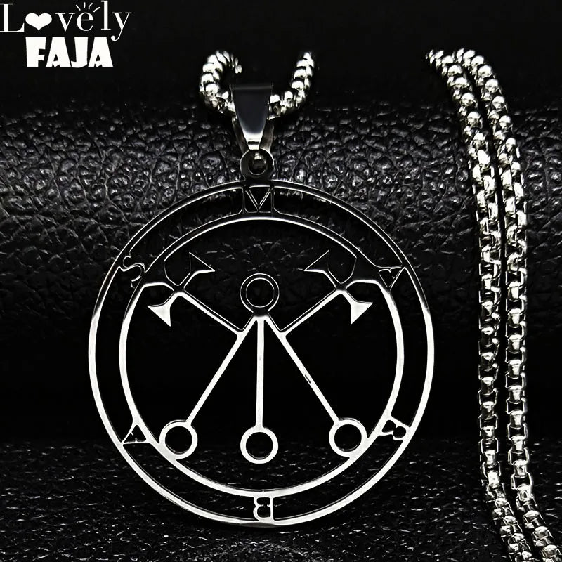 Baphomet Steel Pendant Lucifer Sigil Seal Satan