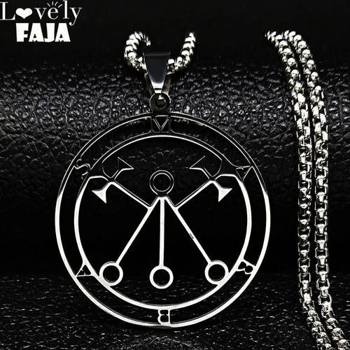 Baphomet Steel Pendant Lucifer Sigil Seal Satan
