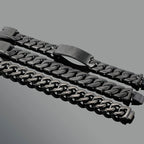 Masculine Brushed Black Stainless Steel Bracelet for Man Men's Bracelets Nickel-Free Hypoallergenic Jewelry Gifts for
