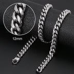 8mm 6mm Classic Cuban Chain Stainless Steel Necklace For Men's Women Chains Around The Neck Gold Silver Color Necklace Gift
