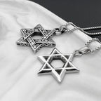 Silver Star of David Pendant Necklace — Stainless Steel