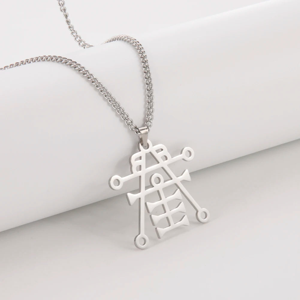 My Shape Sigil of Anubis Ipos Stainless Steel Men Necklace Egyptian God of Decay Embalming Funerals Ankh Gothic Egypt
