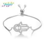 Iced Out Hamsa Copper Bracelet — Adjustable