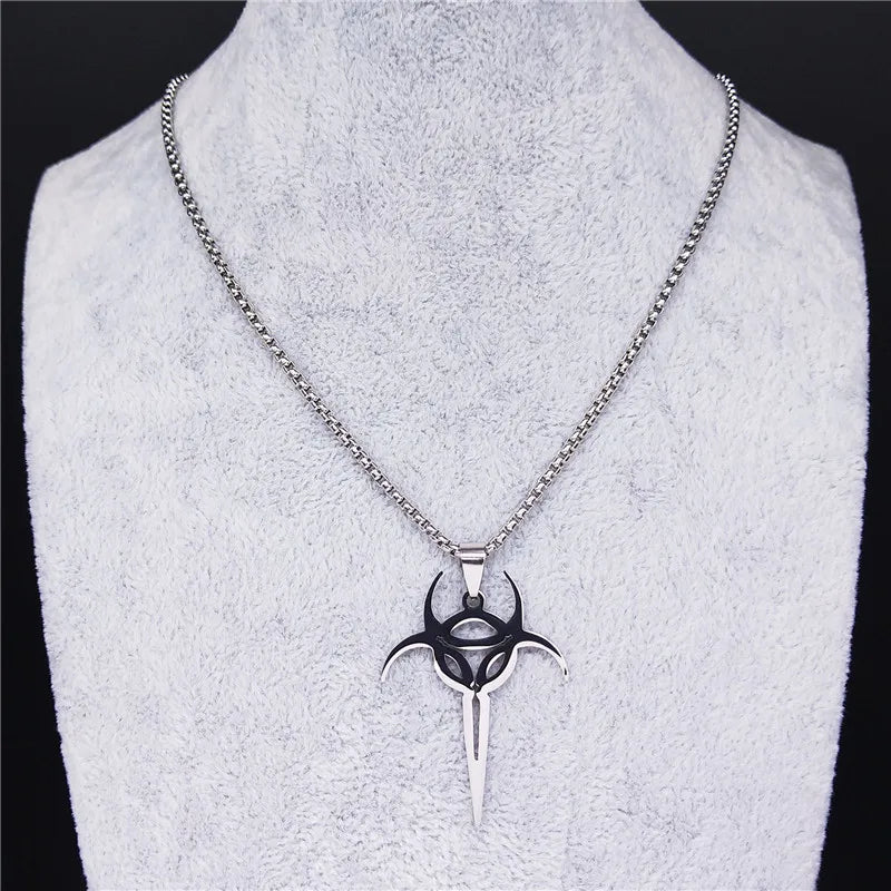 Silver Chain Psyclon Nine Long Cadenas Acero Inoxidab