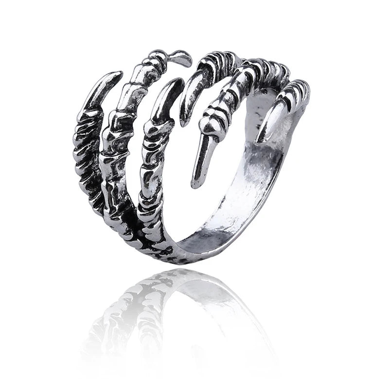 Retro Punk Opening Resizable Dragon Claw Rings Steampunk Hip Hop Personality Finger Jewelry Men Women Alloy Rings