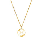 Cazador Zodiac Pendant Necklace for Women 12 Constellation Aries Pisces Gemini Chocher Stainless Steel Jewelry Gold Color Gifts