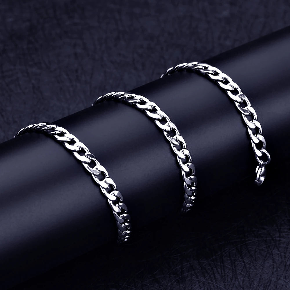 Width 6MM Stainless Steel Men's Chain Necklace Hip Hop Rock Style Jewelry Titanium Steel Cuban Link Necklace drop shipping
