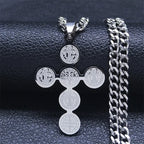 Saint Benedict Cross Pendant Necklace — Gold-Tone