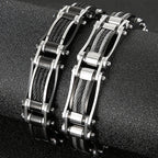 16MM Width Twist Chain Bracelet Man Heavy Black Stainless Steel Men's Bracelets On Hand Mannen Armband Male Jewelry
