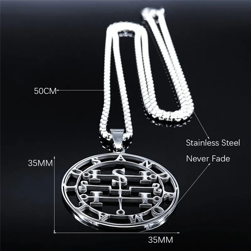 Baphomet Steel Pendant Seal Andromalius Men/women