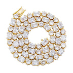Iced Out Round & Square Tennis Chain Necklace — Copper Alloy