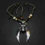 Wolf Tooth Pendant Choker Necklace — Zinc Alloy