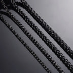 1 piece Width 3mm/4mm/5mm/6mm Black Color Keel Link Chain Necklace For Men Women Stainless Steel Chain Necklace