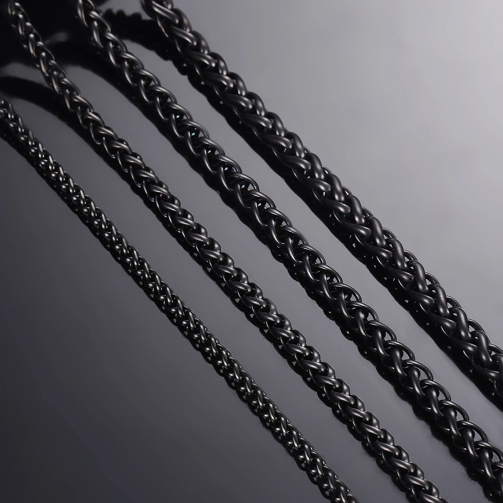1 piece Width 3mm/4mm/5mm/6mm Black Color Keel Link Chain Necklace For Men Women Stainless Steel Chain Necklace