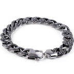 12MM 316L Stainless Steel Cuban Chain Bracelet Man Vintage Men's Bracelets Male Viking Jewelry Armband Boyfriend