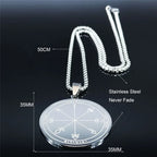 Solomon Seal Protection Pendant — Stainless