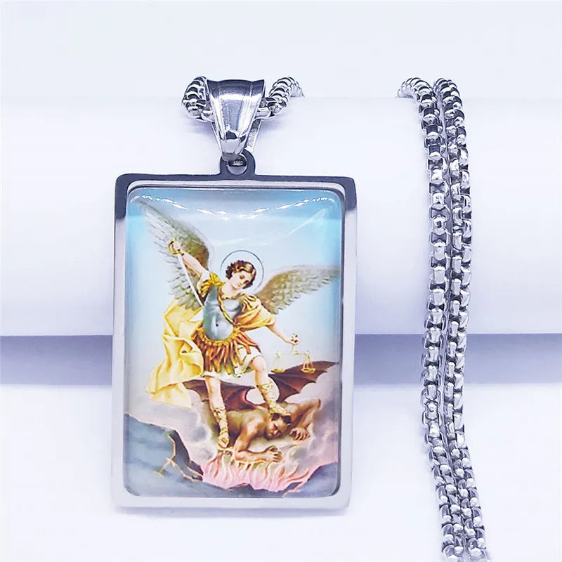 Silver Pendant Miguel Arcanjo Archangel Michael