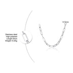Paper Clip Chain Choker Necklace — Stainless