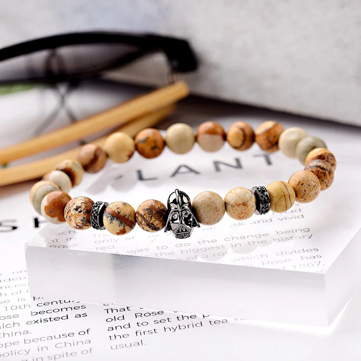 Charm Mens CZ Beaded Bracelets 8mm Bright Black Lava Stone Bracelets Homme Black Matte Bracelets For Women Dropshipping