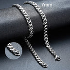 Vnox 18-70cm Curb Chain Necklaces 3-11mm Men's Miami Cuban Link Classic Punk Heavy Metal Stainless Steel Long Women