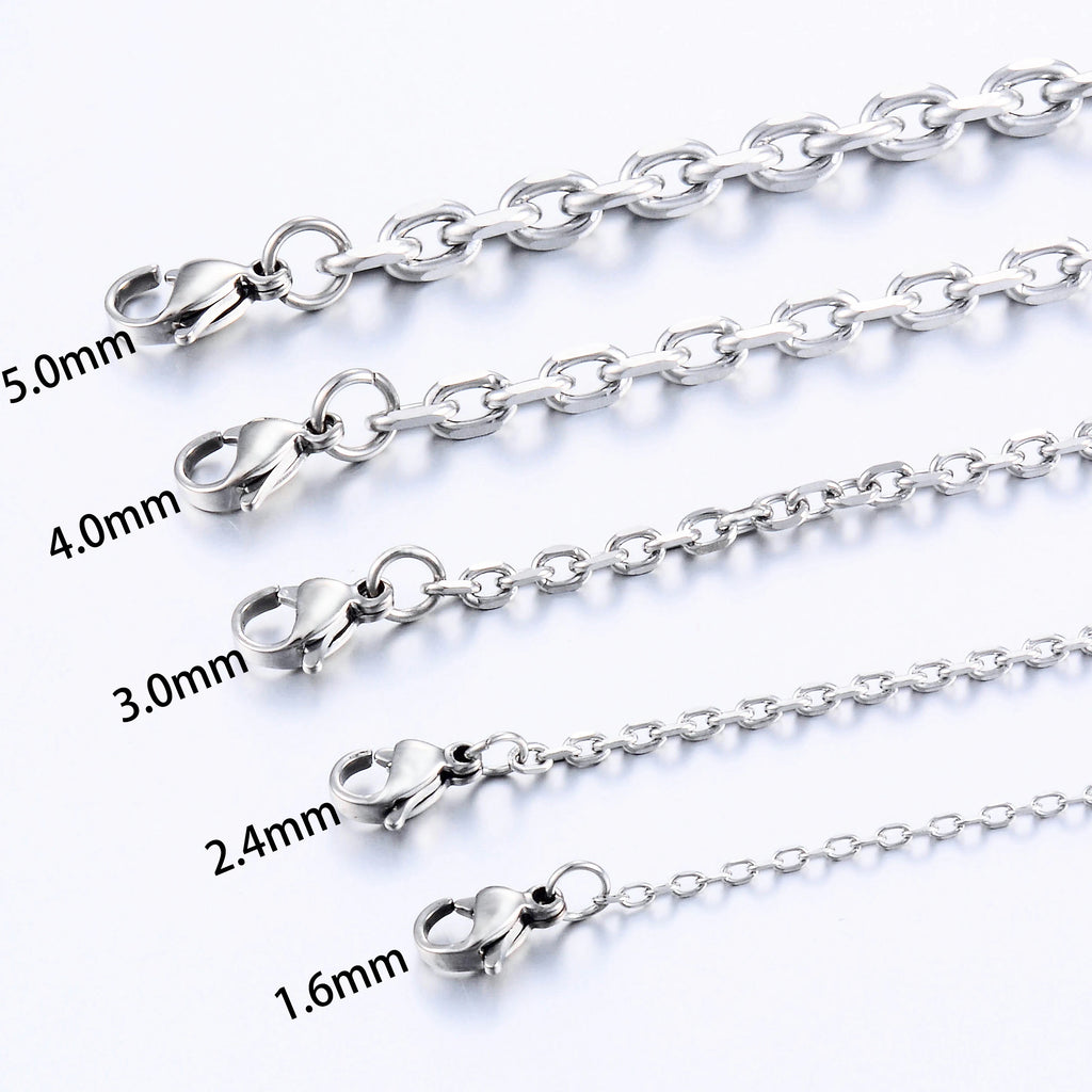 Minimal Silver O-Chain Necklace — Stainless Steel