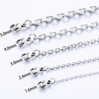 Minimal Silver O-Chain Necklace — Stainless Steel